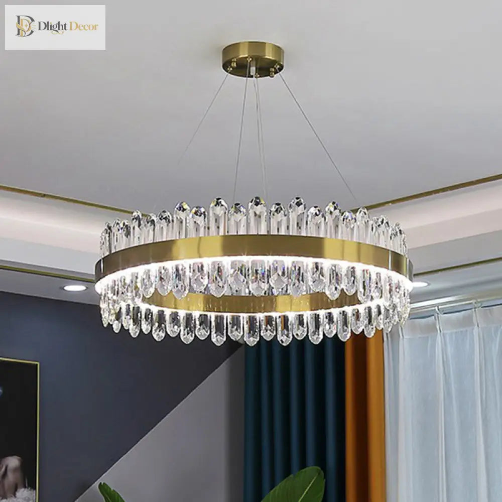 Modern Luxury Meets Light: Gold Halo Pendant Chandelier