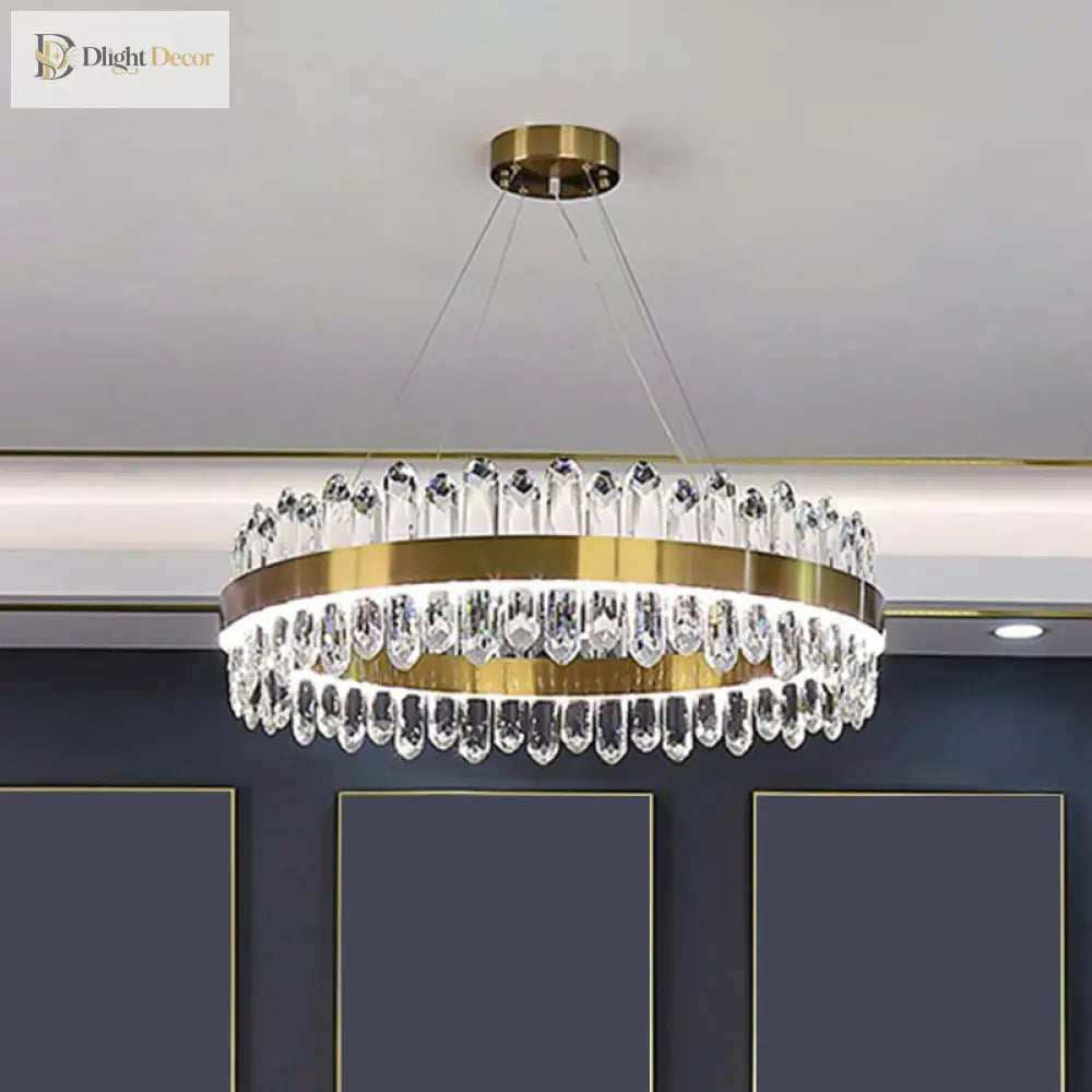 Modern Luxury Meets Light: Gold Halo Pendant Chandelier