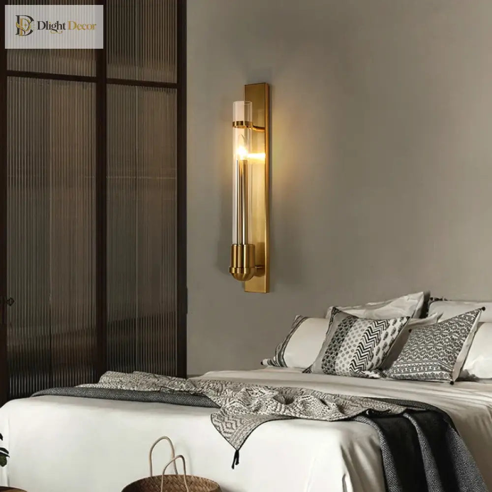 Elegant Modern American Style Wall Lamp - Golden Luminaire Perfect For Creating A Home Atmosphere