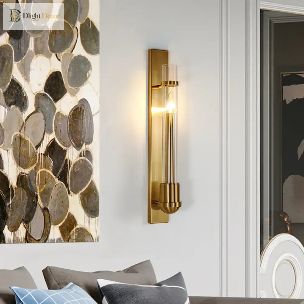 Elegant Modern American Style Wall Lamp - Golden Luminaire Perfect For Creating A Home Atmosphere