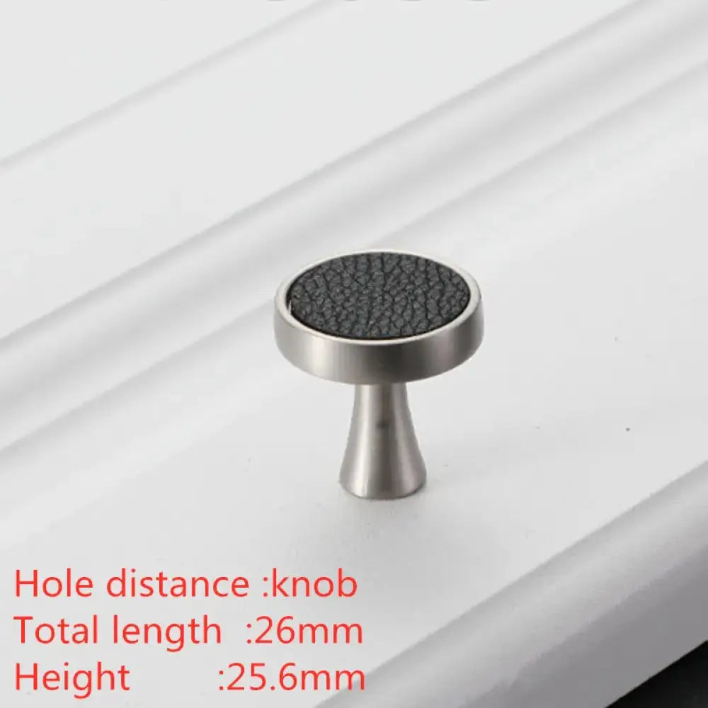 Modern Leather and Zinc Alloy Cabinet Handle – Elegant Drawer Pulls for Kitchen Wardrobe and Furniture (96mm) black