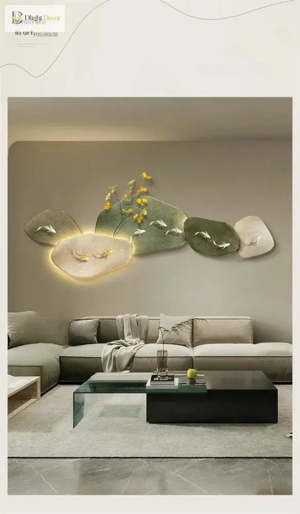 Dlight Decor 3D Nine Fish Wall Lamp Mural Art Wall Art