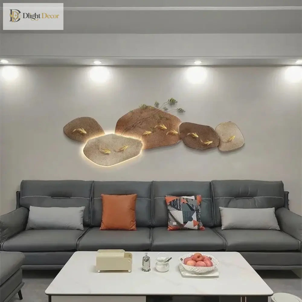 Dlight Decor 3D Nine Fish Wall Lamp Mural Art Wall Art