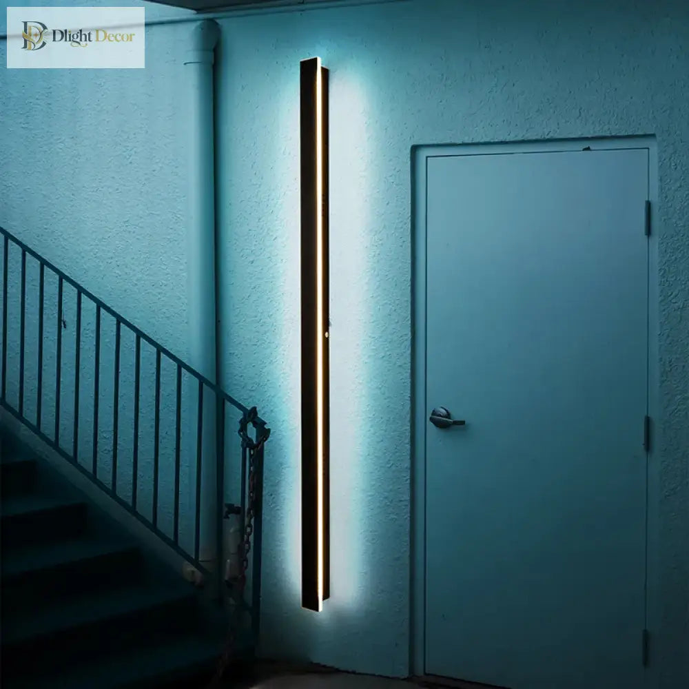 Waterproof outdoor wall light with slim modern fixture design