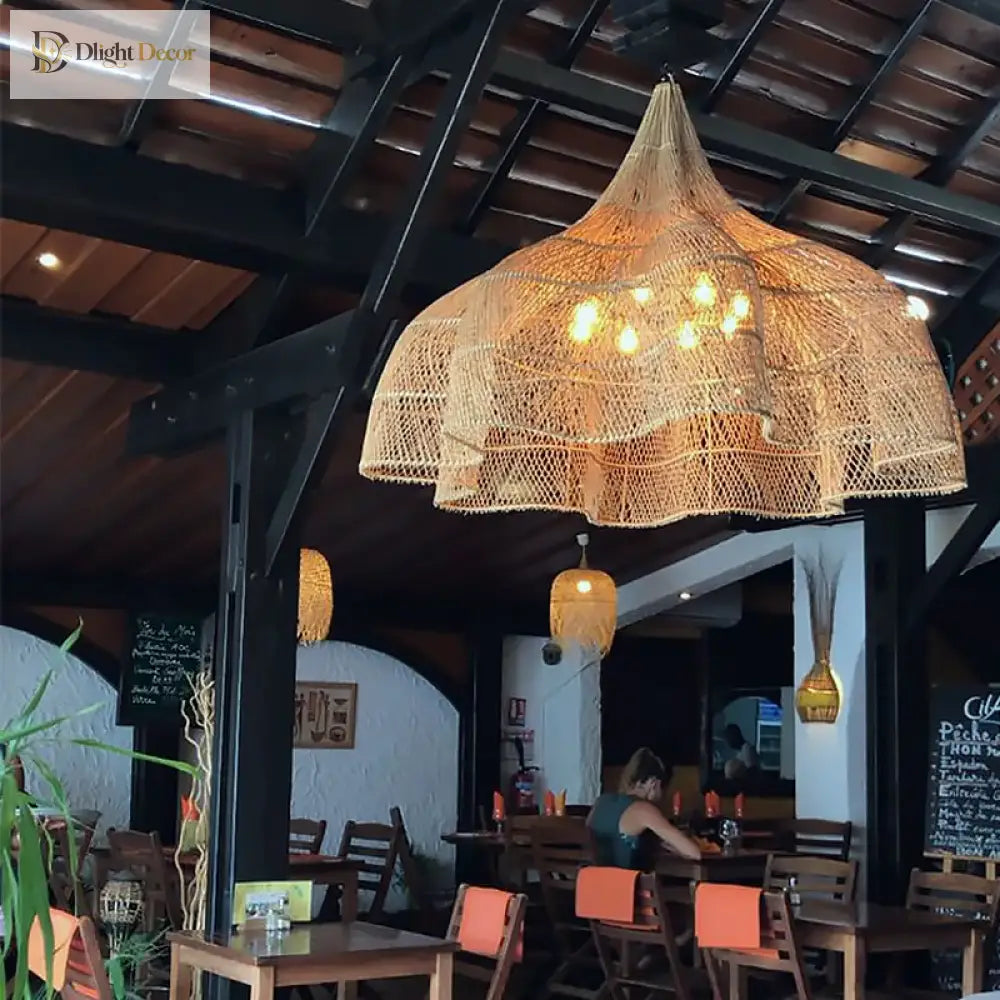 Modern Creative Art Rattan Pendant Lights - Handmade Elegance For Living Rooms Restaurants And
