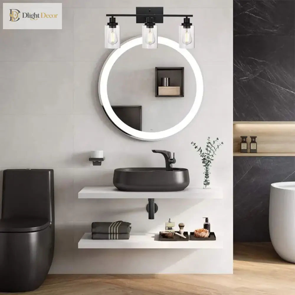 Vintage Black Metal Bathroom Wall Light - Modern E26 Sconce For Indoor Aisle Hallway Living Room