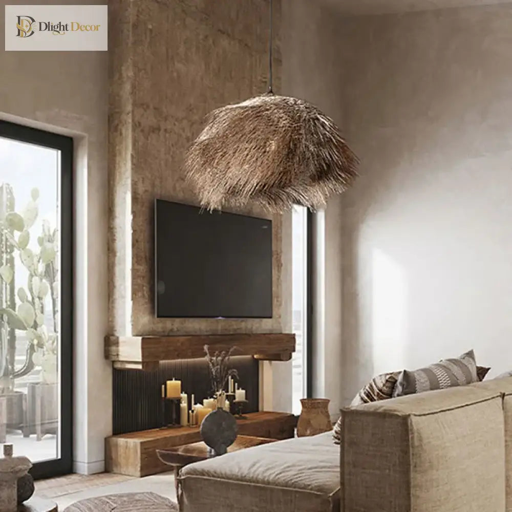 Modern Vintage Rattan Pendant Lights - Oriental Sabi Wabi Design For Living Room Bedroom And Table
