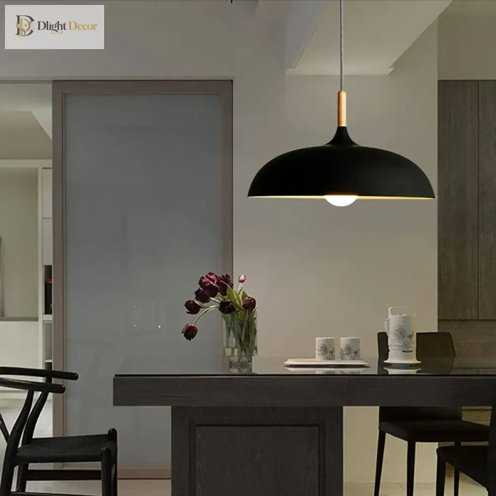 Modern Wood & Aluminum Pendant Light – product view 5