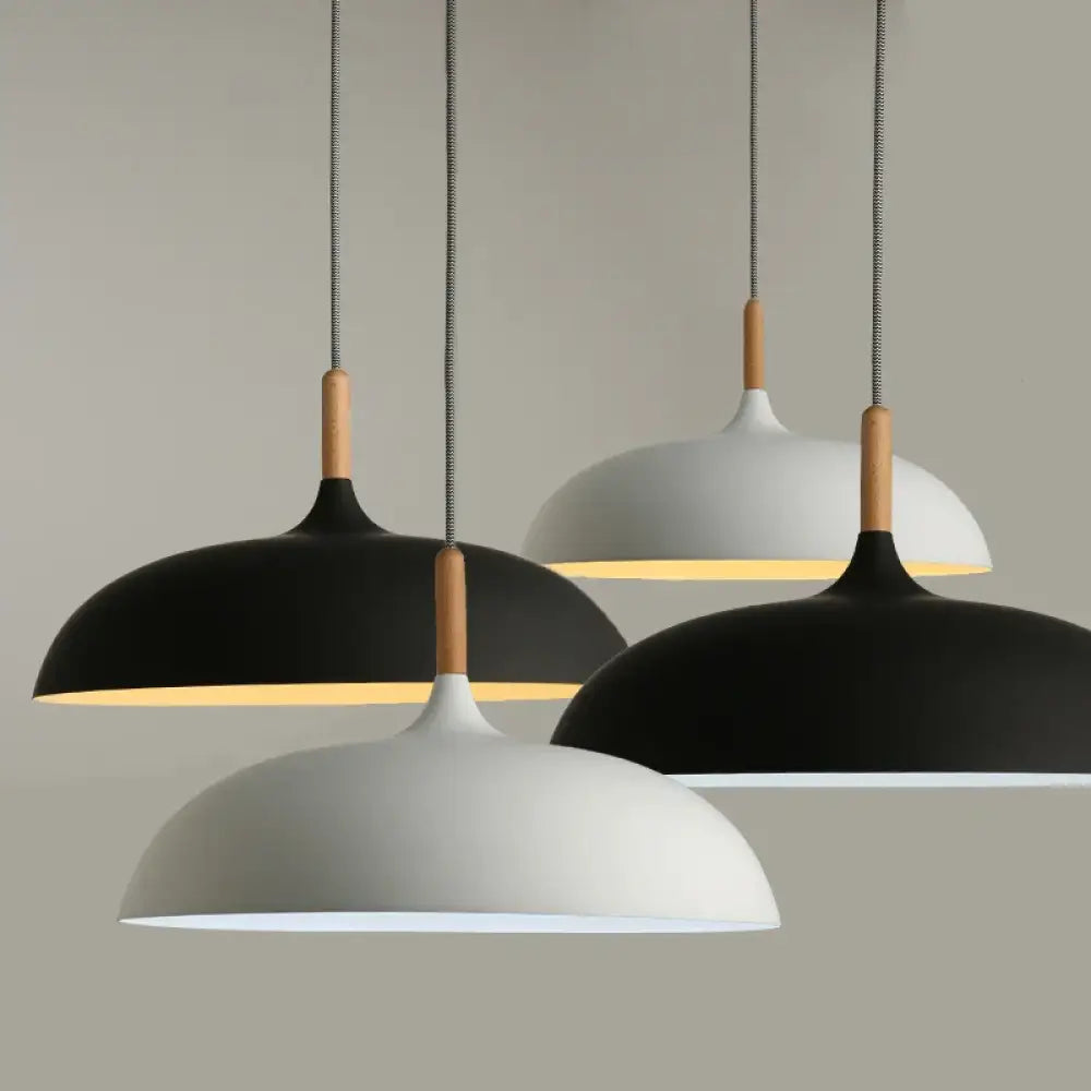 Modern Wood & Aluminum Pendant Light – product view 1
