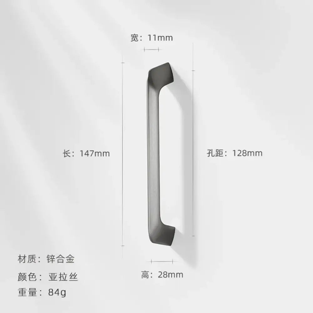 Modern Zinc Alloy Cabinet Handles - Kitchen Drawer Knobs for Wardrobes and Furniture Nickel drawing 128mm Handles