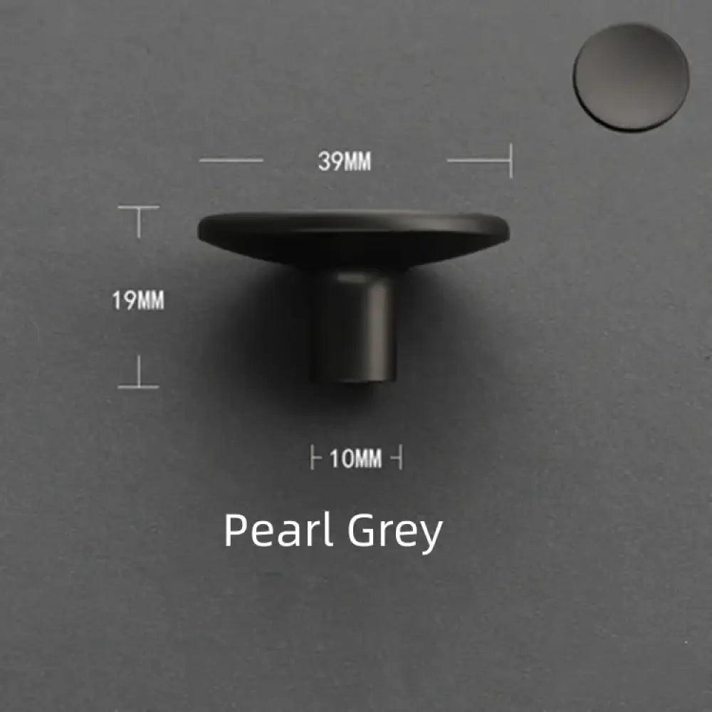 Modern Zinc Alloy Round Knob – Sleek Single Hole Furniture Handle Pearl Grey Knobs