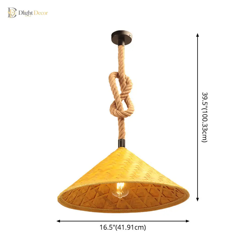 Reagan Farmhouse Pendant Lamp - Natural Rattan Charm