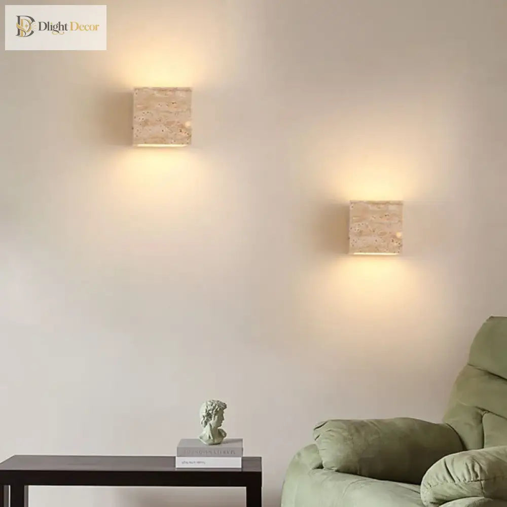 Natural Stone Wall Lamp - Art Decor Sconce For Foyers Dining Rooms Bedrooms Stairs Aisles And