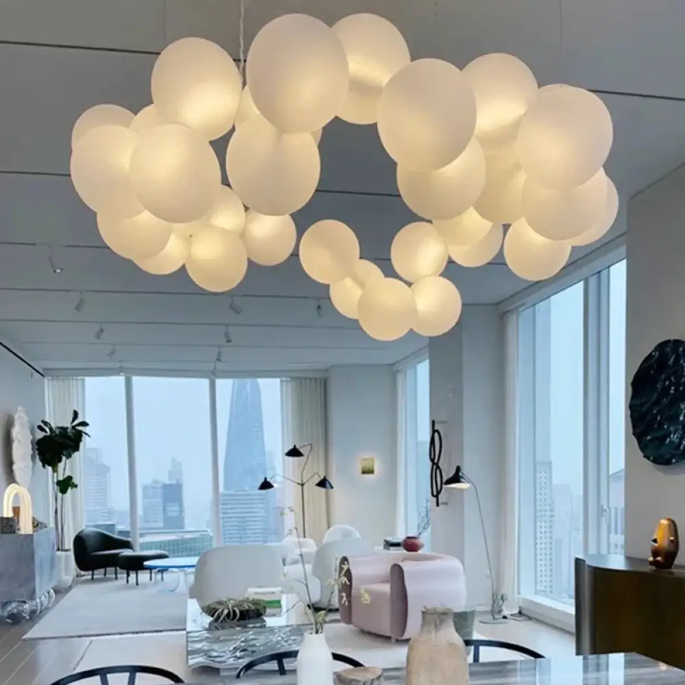 Nordic Linear Glass Pendant Chandelier – product view 1