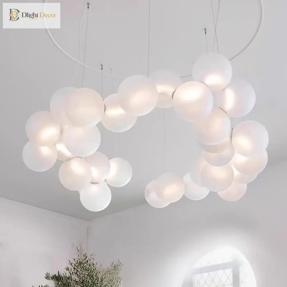 Nordic Linear Glass Pendant Chandelier – product view 2