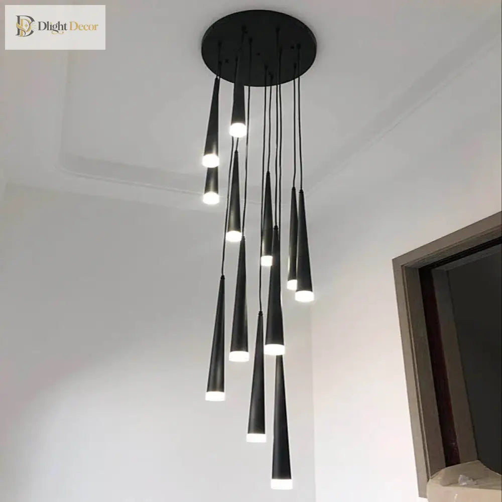 Contemporary Stair Chandelier - Elevate Your Duplex Apartment With Nordic Loft Elegance Pendant