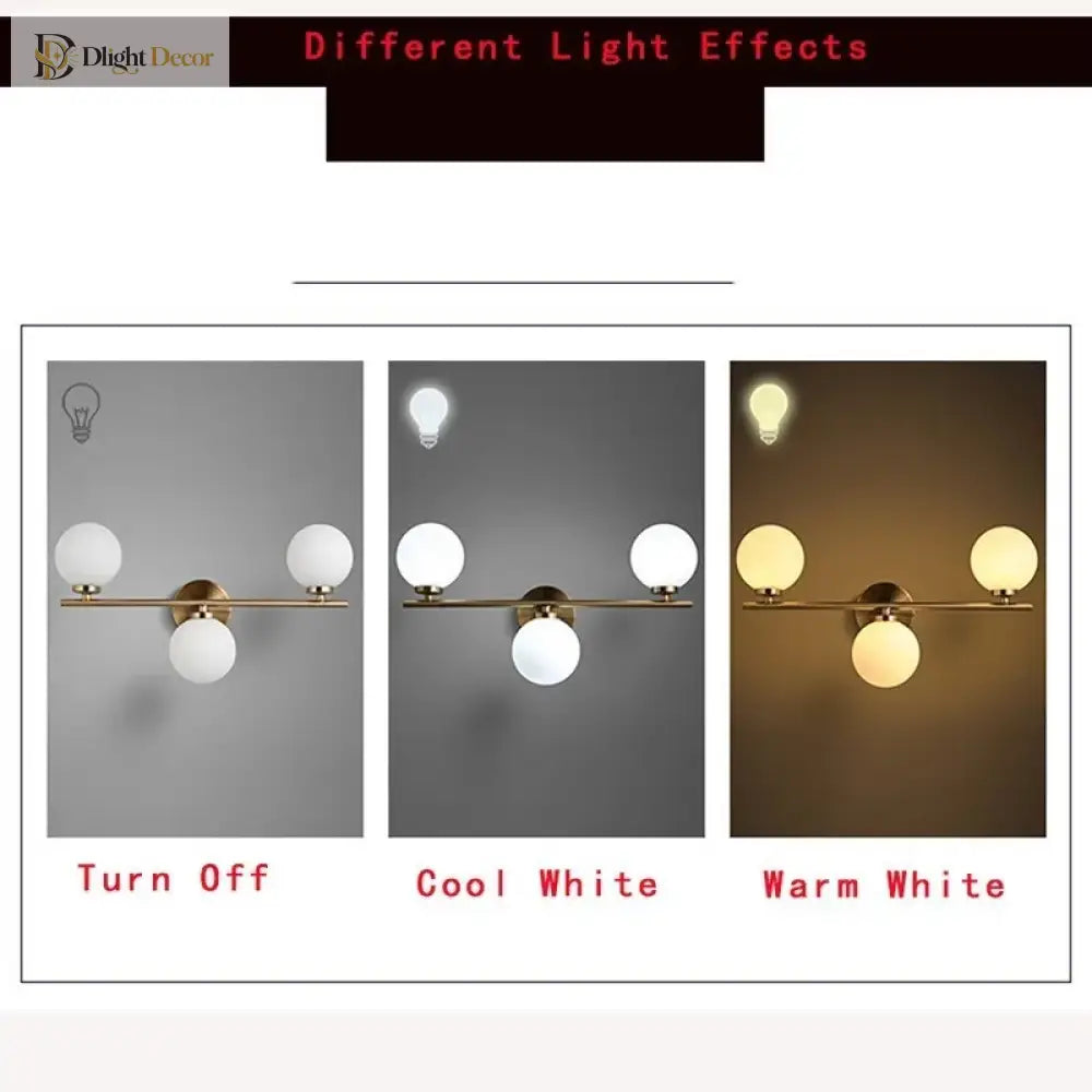 Nordic Gold Wall Lamp With Glass Orb Shade - Elegant Lighting For Bathroom Bedside Hotel Aisle And