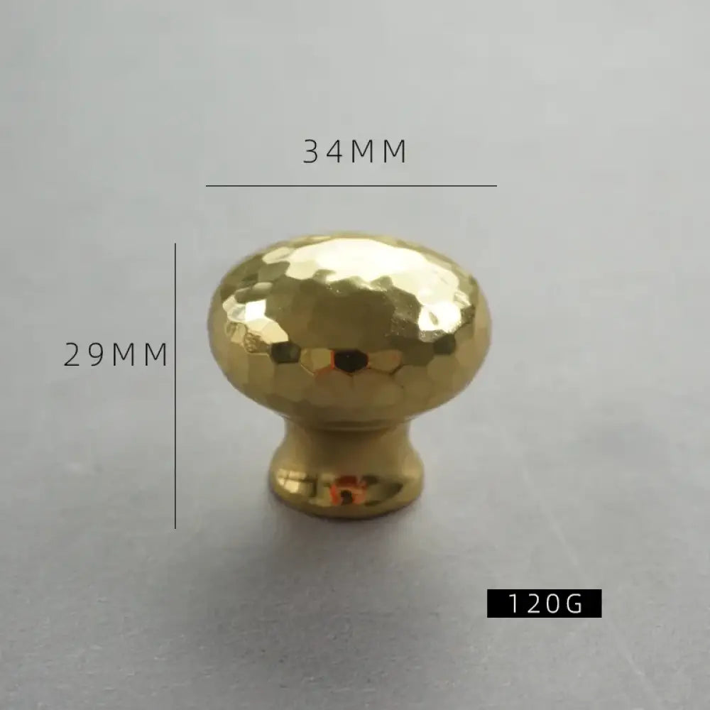 Nordic Handmade Brass Hammered Cabinet Handles – High-End Pulls for Drawers Wardrobes and Kitchen Furniture Mushroom