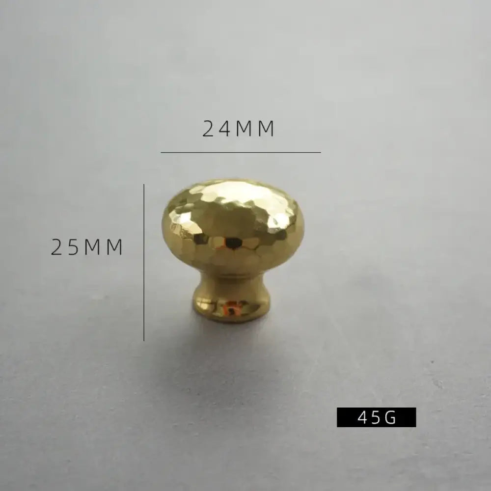 Nordic Handmade Brass Hammered Cabinet Handles – High-End Pulls for Drawers Wardrobes and Kitchen Furniture Mushroom