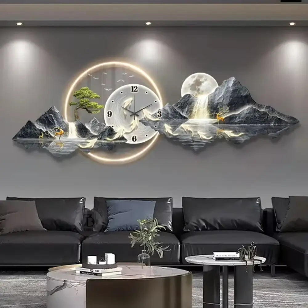 Dlight Decor Nordic Silent LED Wall Clock Light Wall Art