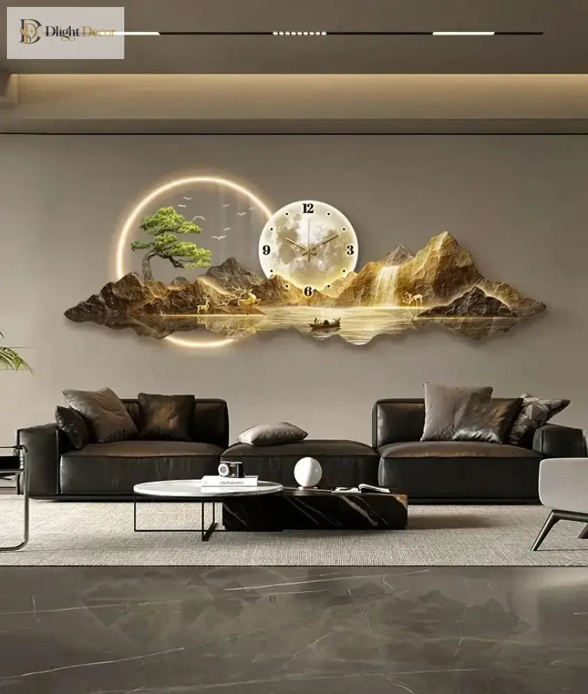Dlight Decor Nordic Silent LED Wall Clock Light Wall Art