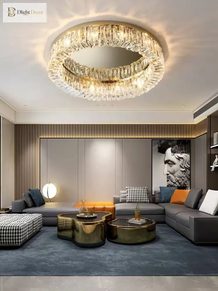 Simple Modern Clean Crystal Ceiling Lamp - New Design Light Luxury For Living Rooms And Bedrooms