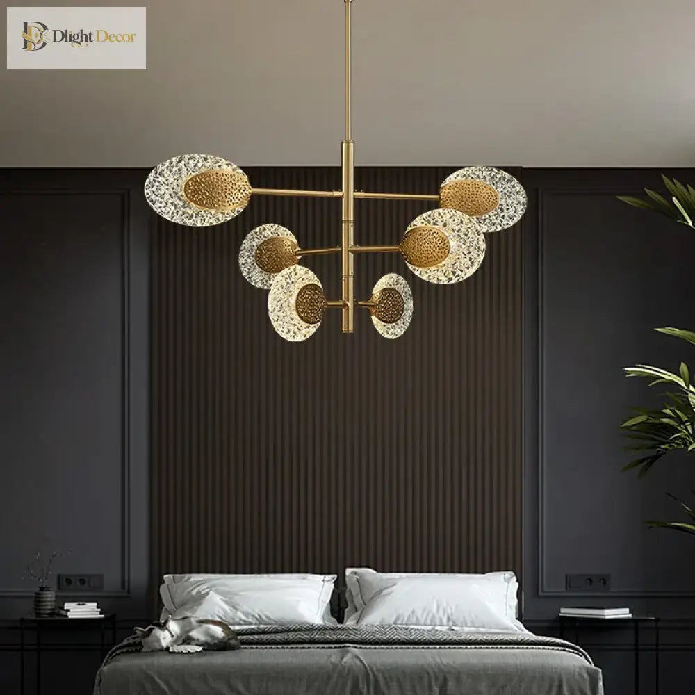 Nordic Post - Modern Light Luxury Glass Art Chandelier - Personalized Elegance For Duplex Buildings