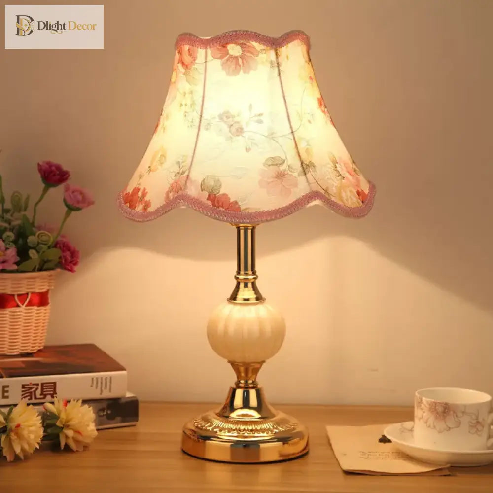 European - Style Glass Desk Lamp - Nordic Bedroom Bedside With Modern Retro Wrought Iron Design