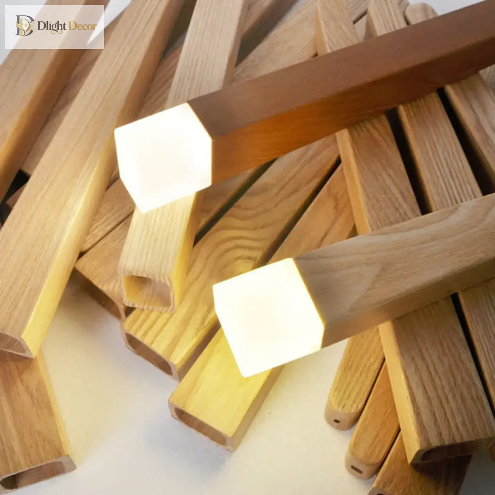 Modern Wooden Stick Pendant Light - Nordic Elegance For Kitchen And Living Room Decor Lights