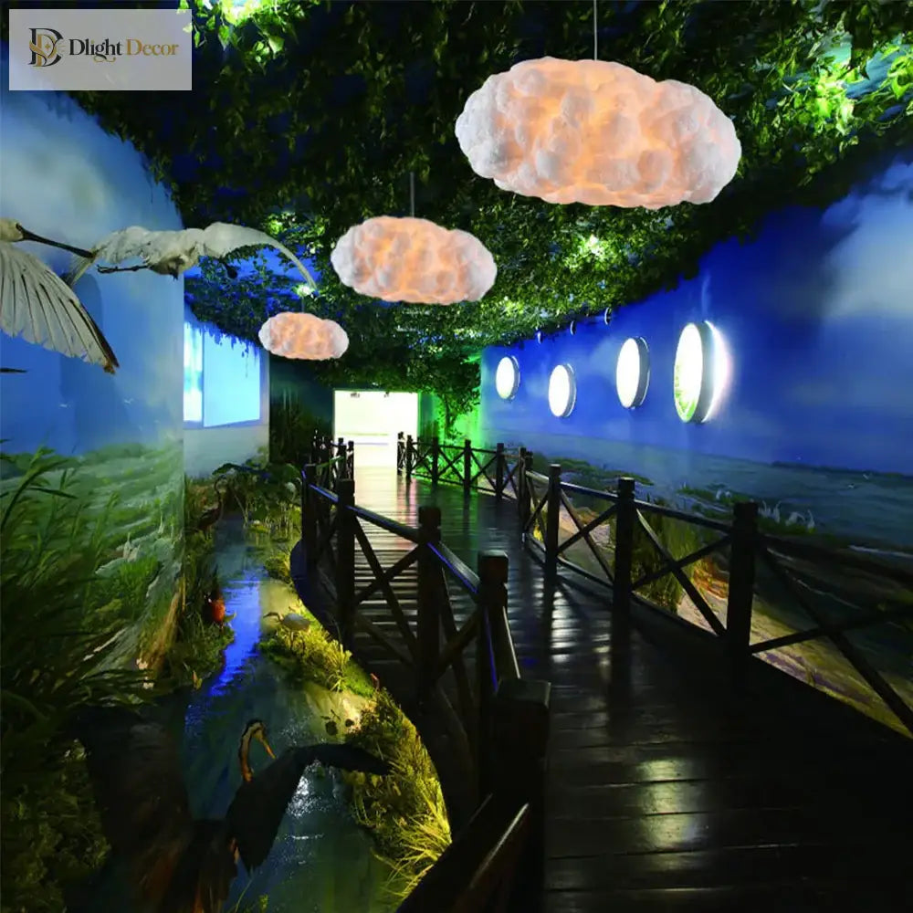 Nordic Clouds Pendant Lights - Ideal For Hotel Lobby And Restaurant Decor Unique Silk Lamp Dark