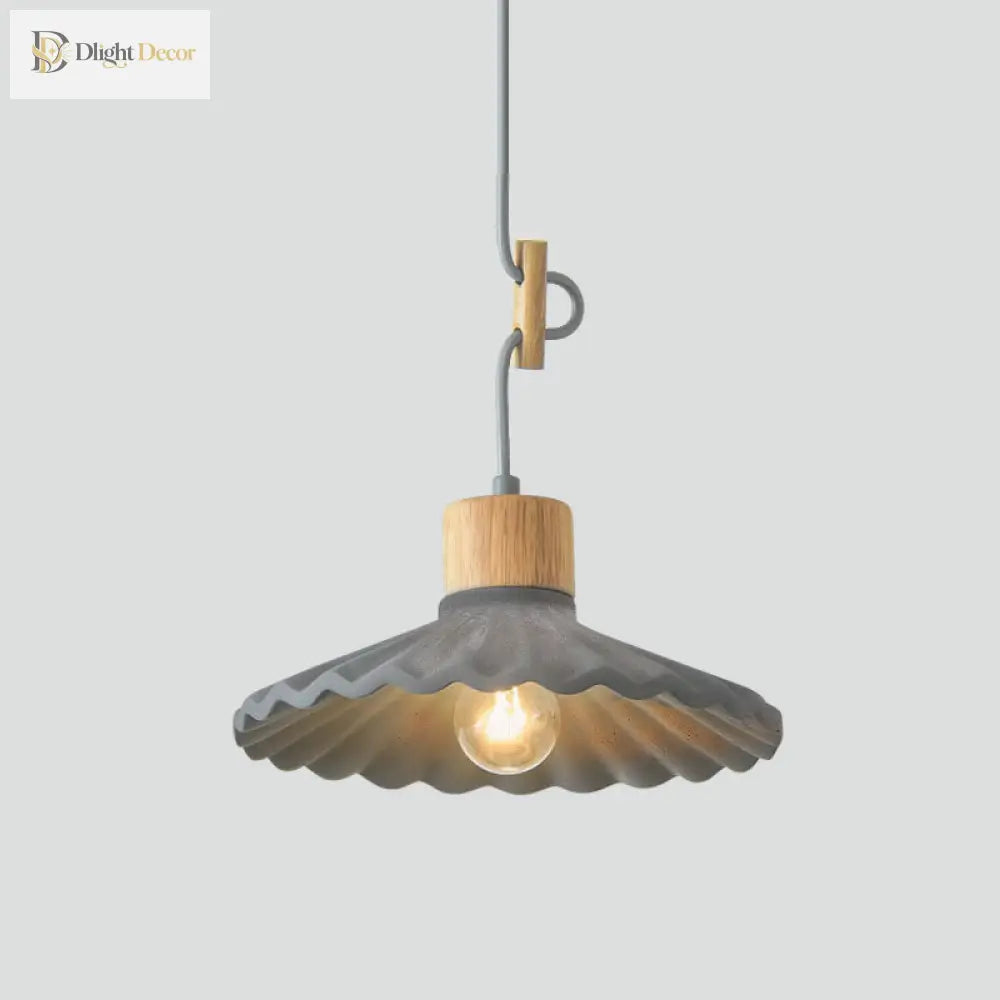 Modern Mini Colorful Pendant Light With Lovely Cement Saucer Shade For Bedroom