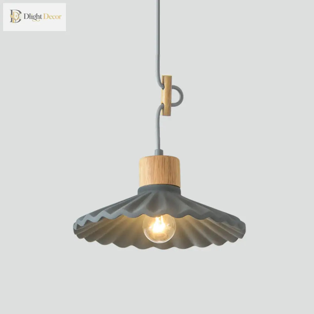 Modern Mini Colorful Pendant Light With Lovely Cement Saucer Shade For Bedroom