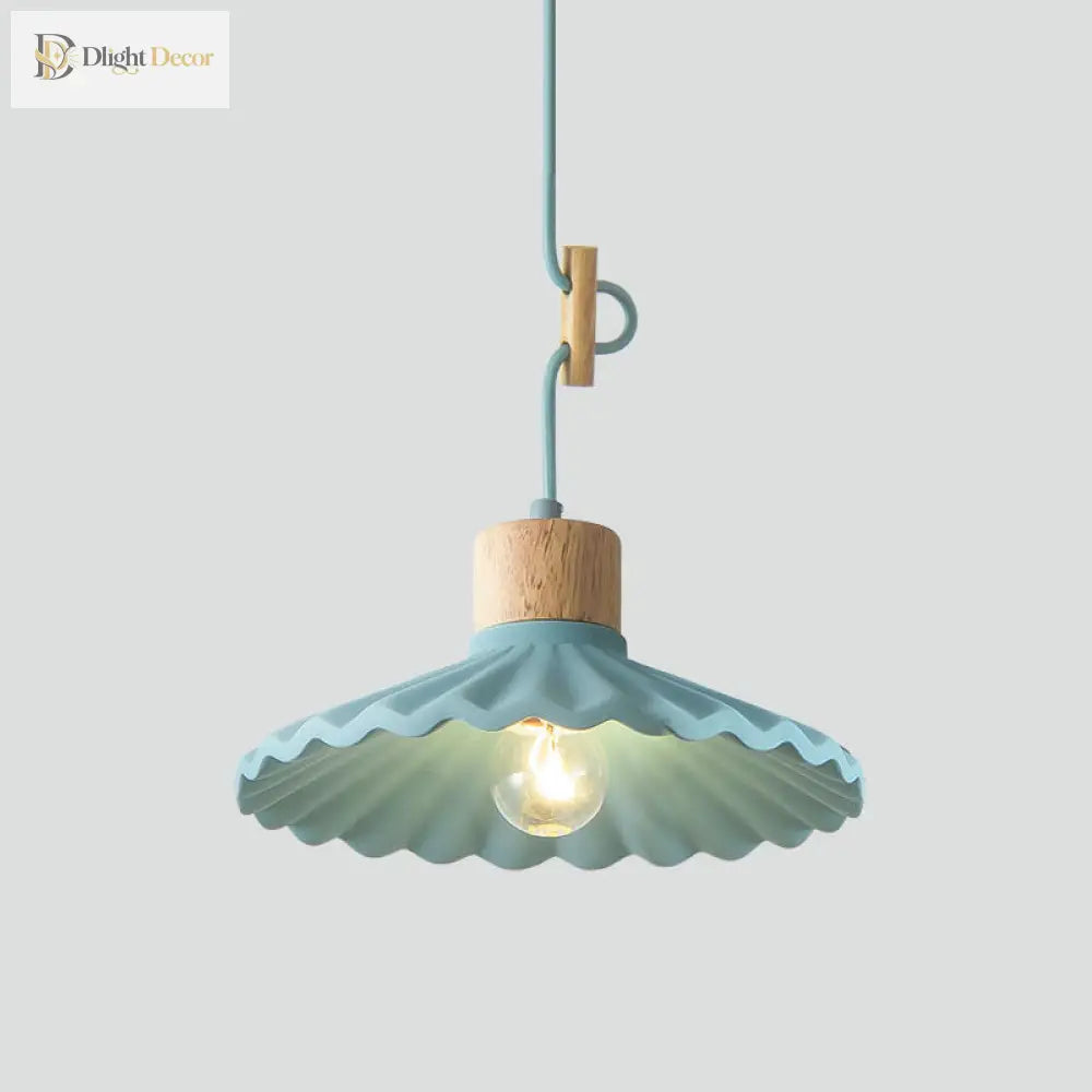 Modern Mini Colorful Pendant Light With Lovely Cement Saucer Shade For Bedroom