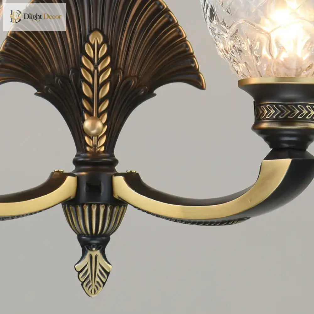 Oliver - American Retro Classic All Copper Glass Wall Lamp Light Luxury Creative Study Bedroom