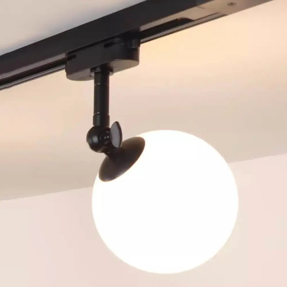 10W Nordic LED Track Light with G9 Glass Globe for Ceiling Spotlights 1 Piece Black Body / White 6000K / Rail Not