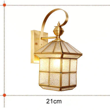 Estelle’s Full Copper Outdoor Waterproof Wall Lamp - Elegant Stair And Balcony Lighting Lamps