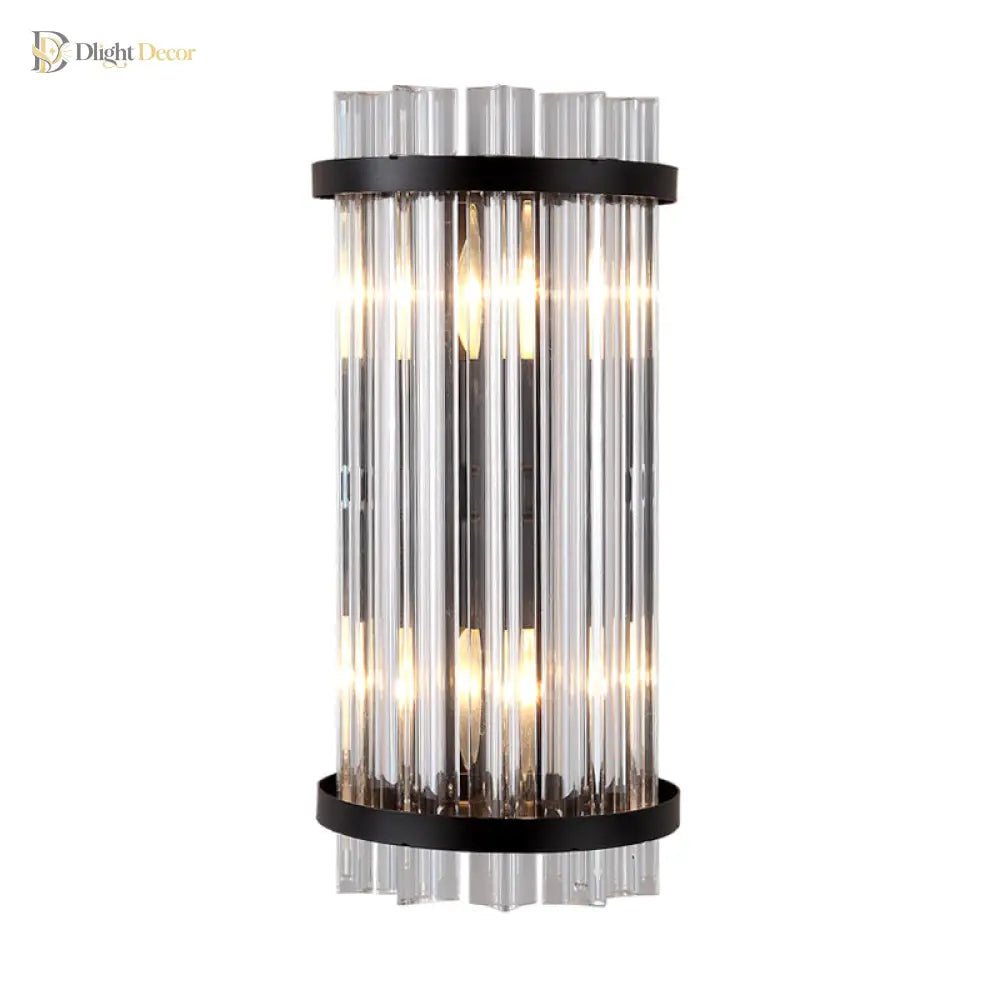 Paige Elegance Meets Adjustability: Black & Gold Crystal Wall Sconce