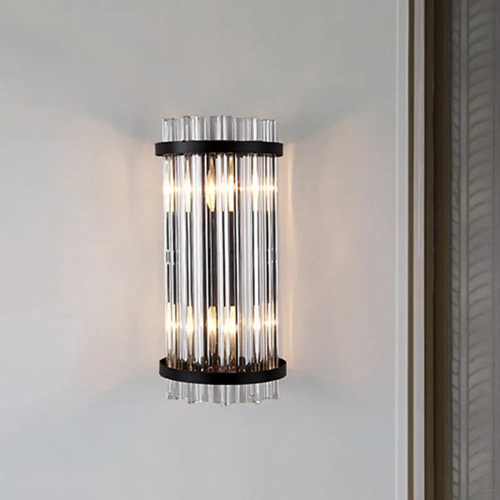 Paige Elegance Meets Adjustability: Black & Gold Crystal Wall Sconce