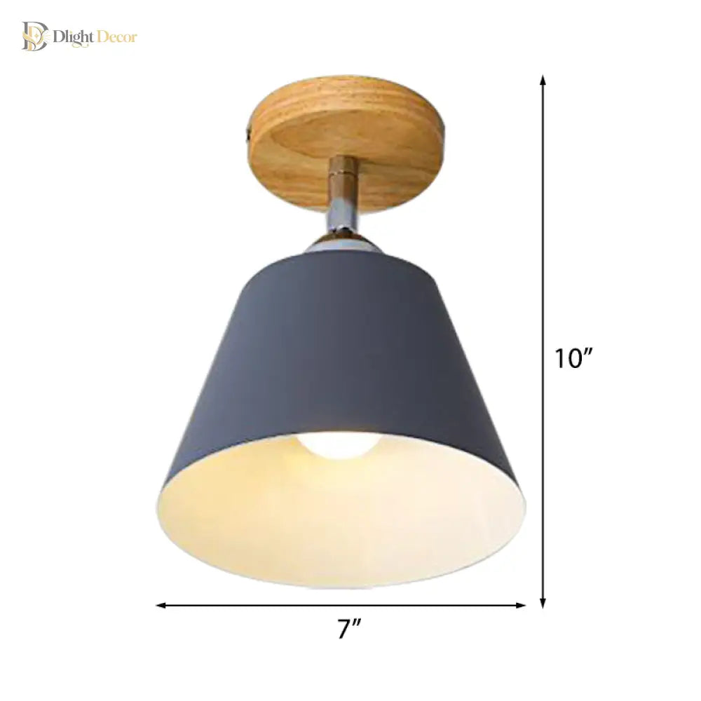 Olivia’s Modern Cone Light - Pink & Gray Semi - Flush Mount