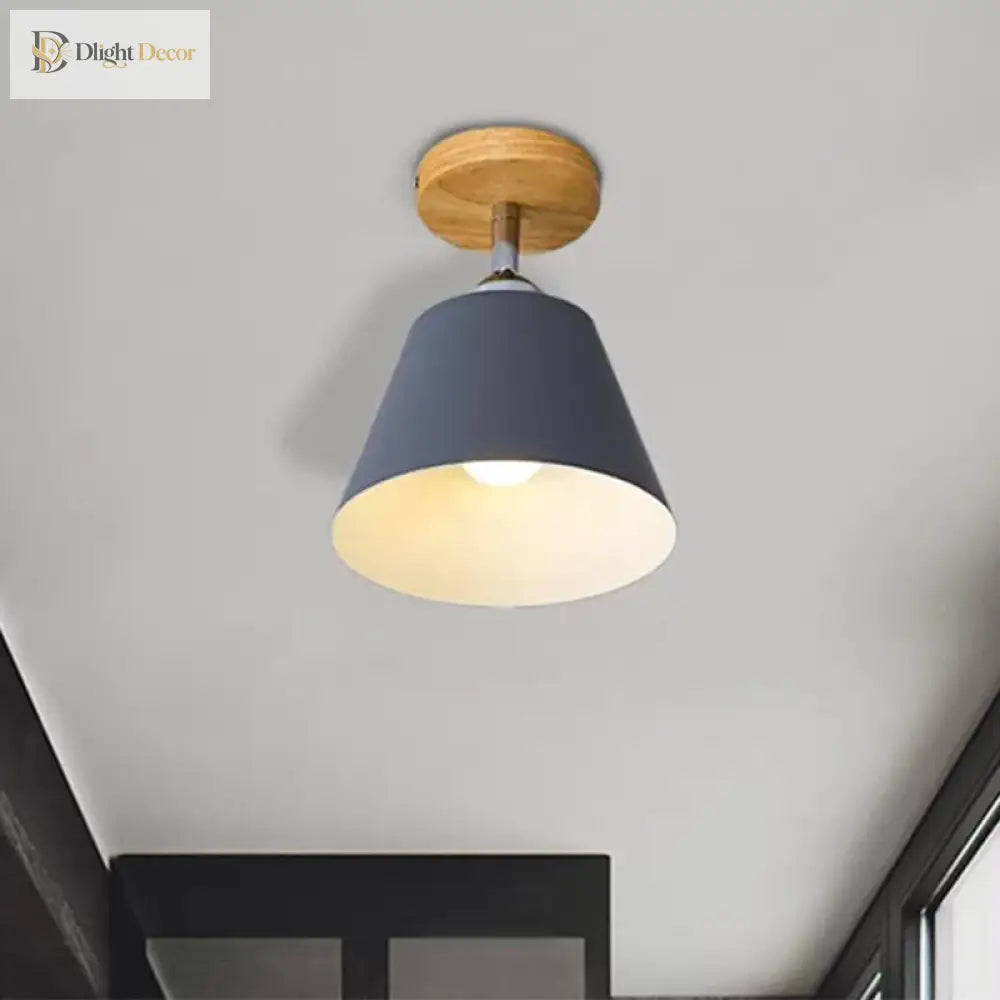 Olivia’s Modern Cone Light - Pink & Gray Semi - Flush Mount