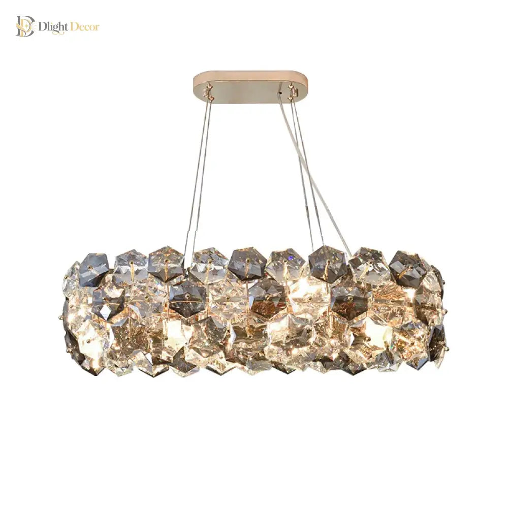 Post - Modern Crystal Wrought Iron Chandelier - Elegance For Dining Rooms Creative Living And