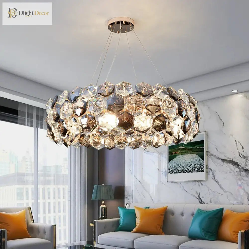 Post - Modern Crystal Wrought Iron Chandelier - Elegance For Dining Rooms Creative Living And