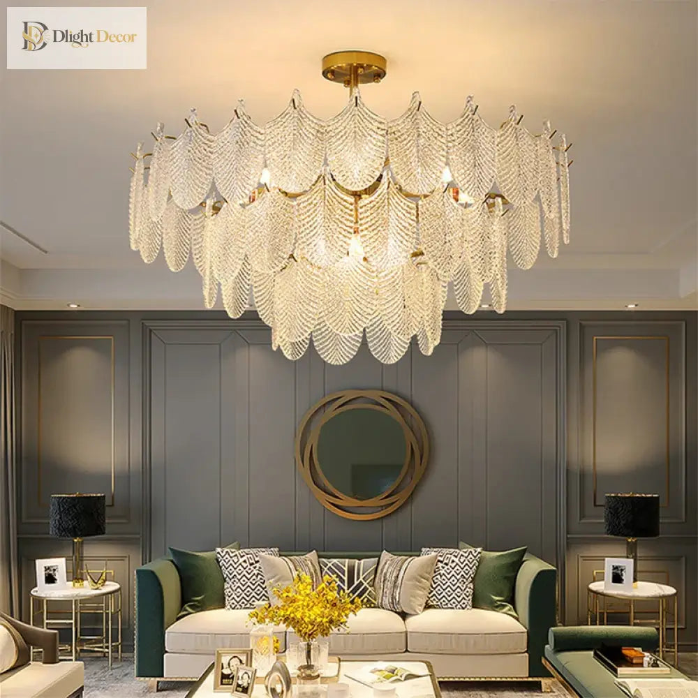 Postmodern Glass Chandelier - Elegant Lighting For Living Rooms Bedrooms Dining And Model Spaces
