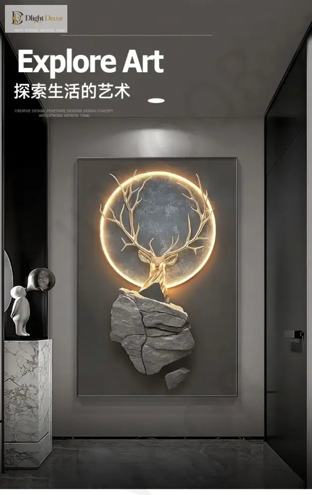 Dlight Decor Reindeer Wall Glow for Luxe Entry Spaces Wall Art