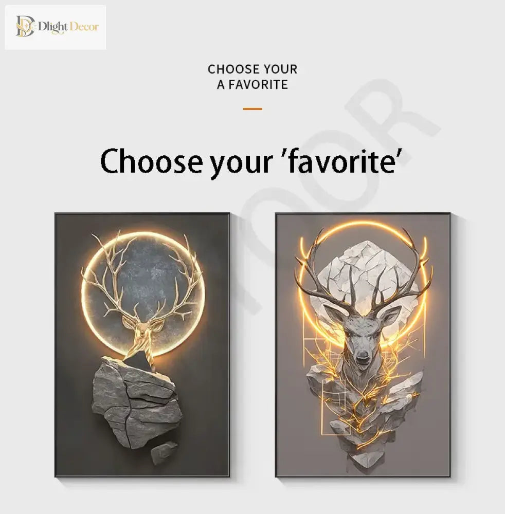 Dlight Decor Reindeer Wall Glow for Luxe Entry Spaces Wall Art