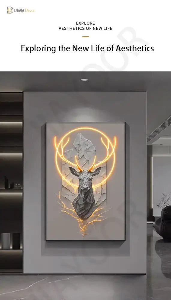 Dlight Decor Reindeer Wall Glow for Luxe Entry Spaces Wall Art