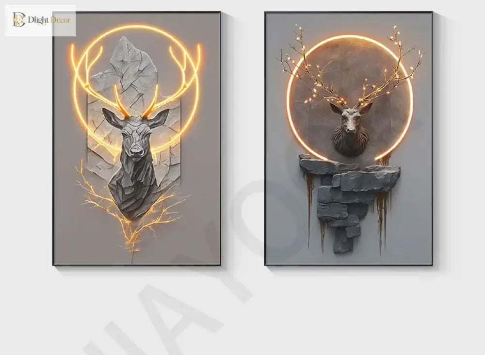 Dlight Decor Reindeer Wall Glow for Luxe Entry Spaces Wall Art
