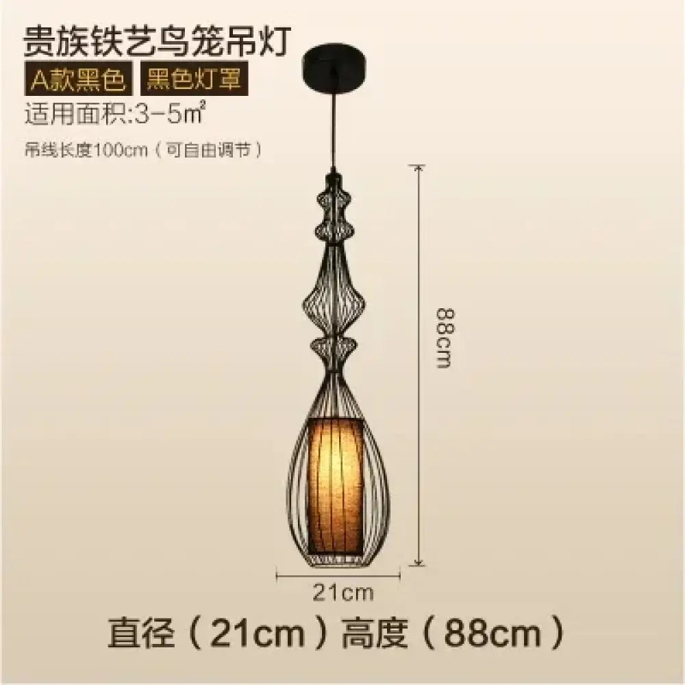 Black A American Birdcage Retro Chandelier variant
