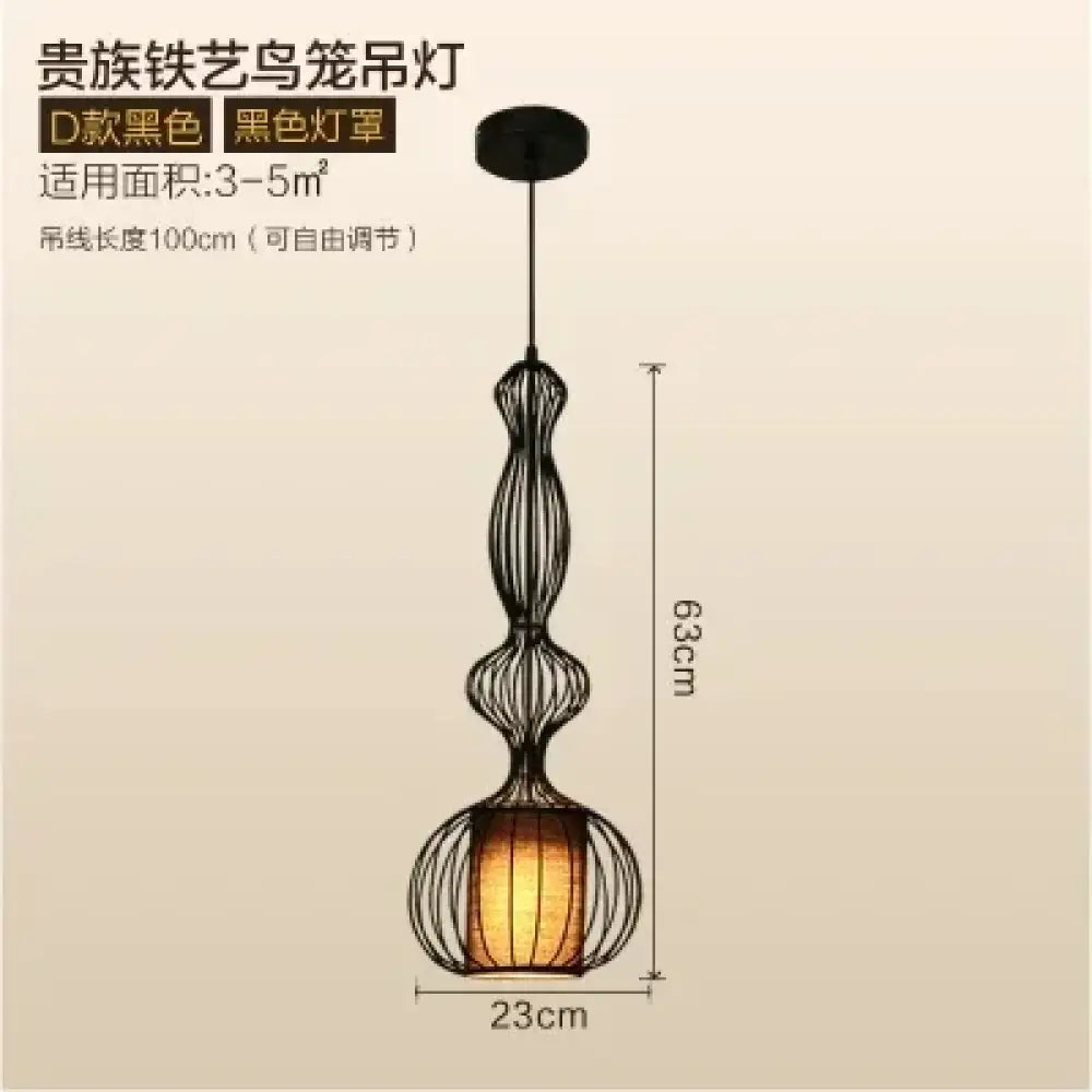 Black D American Birdcage Retro Chandelier variant