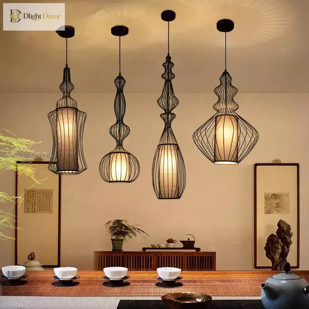 Retro birdcage chandelier for dining room and kitchen lighting